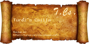 Turós Csilla névjegykártya